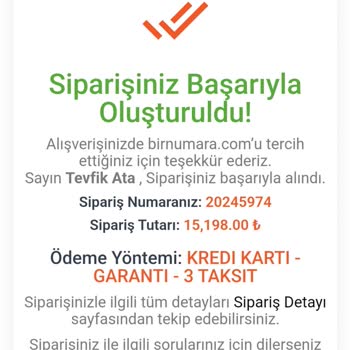 Birnumara Siparişimden Haber Yok