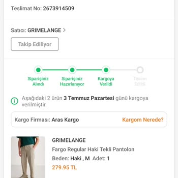 Trendyol Grimelange Marka Kargom 9 Gün Oldu. Hala Gelmedi