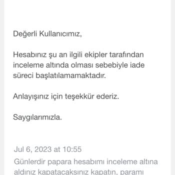 Papara Paramı Vermiyor