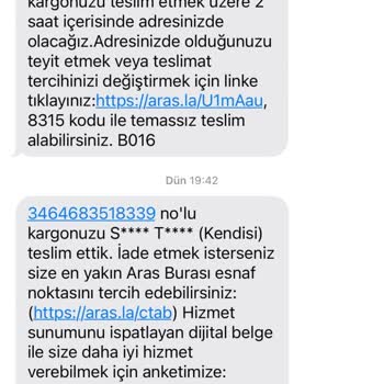 Aras Kargo Yalanlar İle Kargoyu Getirmiyor