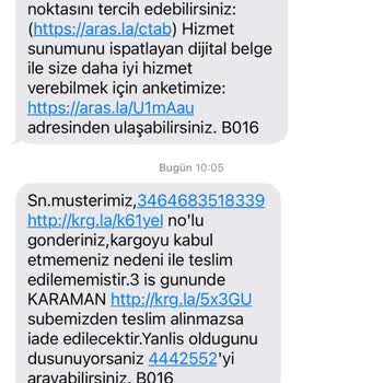Aras Kargo Yalanlar İle Kargoyu Getirmiyor
