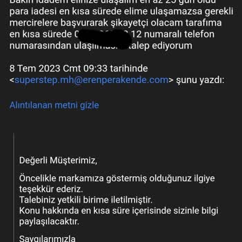 SuperStep 1 Aydır Para İadesi Yapmıyor