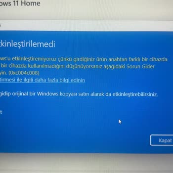 Pintipin Sattıkları Windows 11 Home 64 Bit Lisans Keyi Hata Verip Çalışmıyor