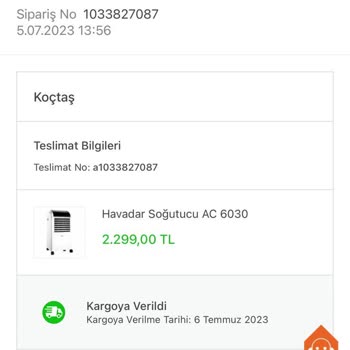 Koçtaş Ürünümü Teslim Etmedi