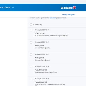 Denizbank Sözünde Durmadı... Masraf Şikayeti...