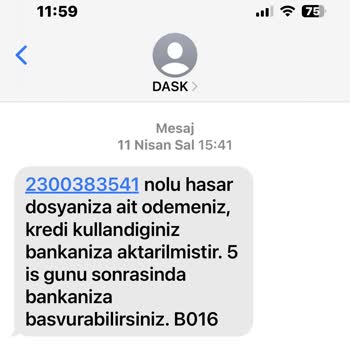 DASK Az Hasarlı Evime Onaylanan Ücretimi Yatırmıyor