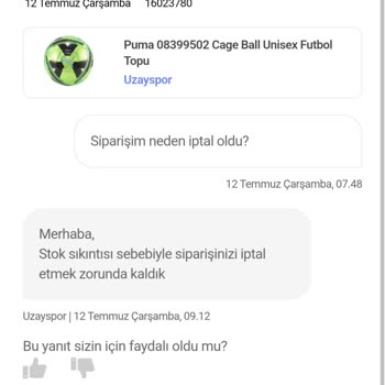 Hepsiburada Siparişimi İptal Etti