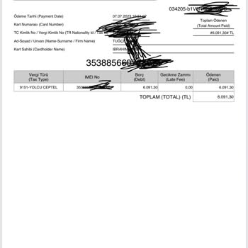 Hazine ve Maliye Bakanlığı IMEI Kayıt Vergisini Ödedim Fakat Sistemde Gözükmüyor