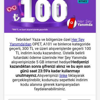 Vodafone Hediye Çarkı Kazancıyla Opet'te İndirim Kullanamadım