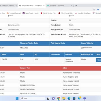 Sürat Kargo - Muğla Şubesi Ürün Teslim Edilmemesi Hk.
