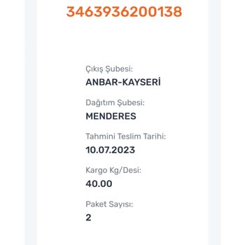 Aras Kargo Tahmini Teslim Tarihi 10.07.2023 Gösteren Kargom Halen Ulaşmadı