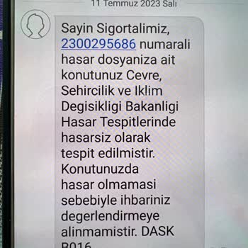 Türkiye Sigorta DASK Hasarlı Konuta Gelmeden Hasarsız Raporu Verdi