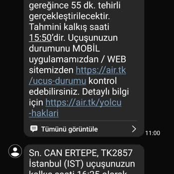 THY Ertelenen Uçak Bileti