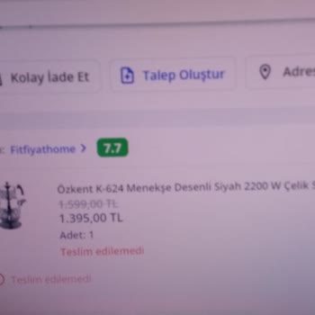 Fitfiyathome Sipariş Verdiğim Ürün İptal Edildi Para İadesi Yapılmıyor