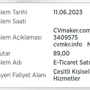 CV Maker Haksız Ücret Kesimi İade Talebi: