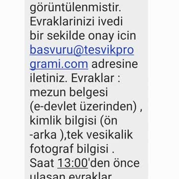 Teşvik Programı İş Başvurusu Şikayeti