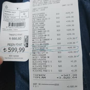 LCW Fiyat Etiketi Ve Fiş Farkı!