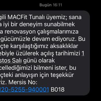 MACfit (Ankara) Macfit Tunalı 1.5 Aydır Kapalı!