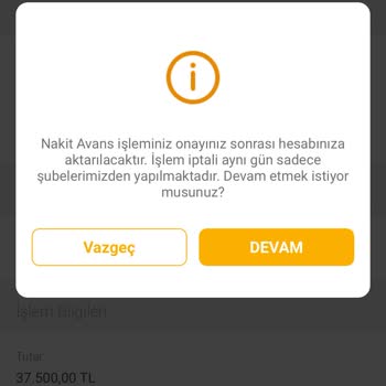 VakıfBank Mobil Uygulaması Nakit Avans İşlemi İptali ve Ücret İadesi Talebi