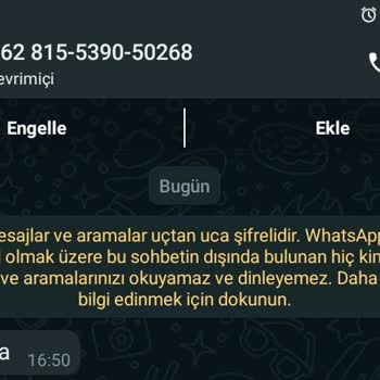 WhatsApp Bilinmeyen Numara