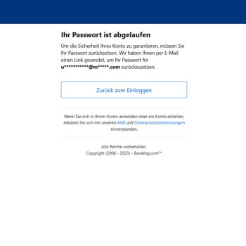 Booking.com blockiert meine Geschäftskommunikation durch deaktivierte E-Mail-Adresse