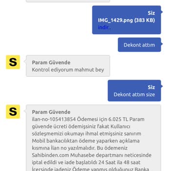 Sahibinden Param Güvende İle Alışveriş Yaptım Paranın İade Edilmemesi