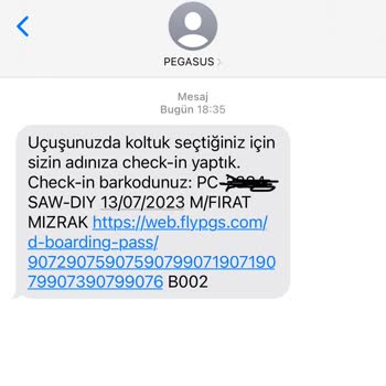 Pegasus Uçak Bileti Hakkında Şikayetim