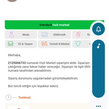 Trendyol Hızlı Market Siparişimdeki Sorunlar