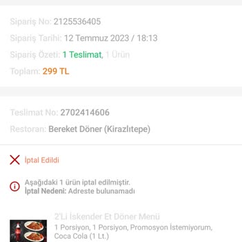 Trendyol Yemek Paramı İade Etmedi
