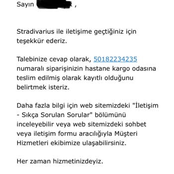 Stradivarius Siparişi Alıp Parayı Kesip Sipariş Teslimatı Yapılmaması