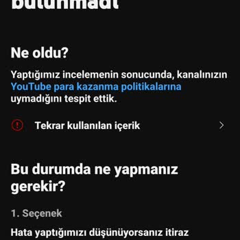 Youtube.com " Kanalınız Lara Kazanmaya Uygun Bulunmadı "