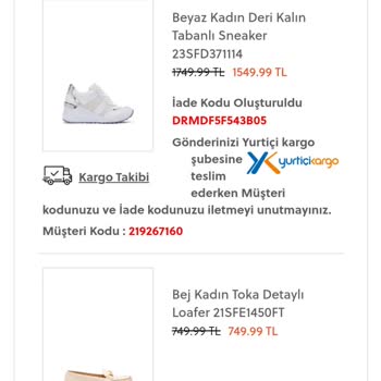 Derimod Yanlış Ürün Gönderdi, Paramın Hepsini İade Etmiyor