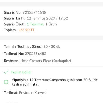 Little Caesars Pizza Sipariş Teslimi