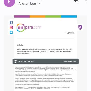 Enpara Hizmetinizle Yaşadığım Mağduriyet