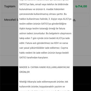 Soi Firma İade Kabul Etmiyor