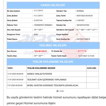 Elbistan Aras Kargo'nun İşindeki Ciddiyetsizlik!