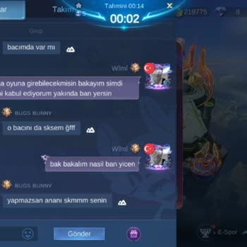Mobile Legends Oyunda Tehdit Eden Bir Kullanıcı