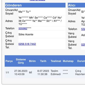 Sürat Kargo Hiçbir Bilgi Vermeden Kargolarımı Teslim Etmeyip Satıcıya İade Ettiler