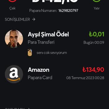 Papara Card Sözleşmeli Kart Hatası