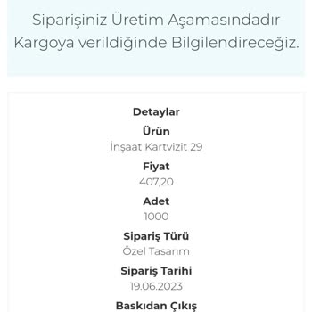 Kartvizit.com.tr Siparişimi Kargoya Vermediler