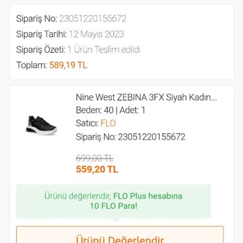 FLO Nine West Markalı Spor Ayakkabının Dağılması.