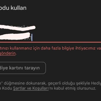 Perdigital'den Aldığım Google Play Kod Sorunu