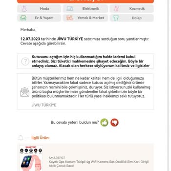 Trendyol'dan Yaşadığım Mağduriyet