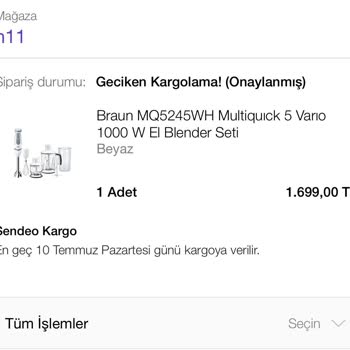 N11 Hala Kargoya Verilmeyen Ürün