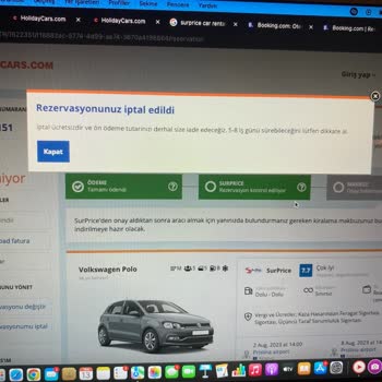 Holiday Cars Rezervasyon İptali Talebi