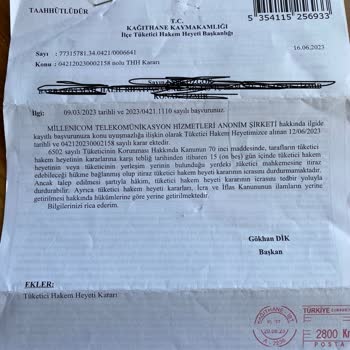 Millenicom Haksız Alınan Ücret