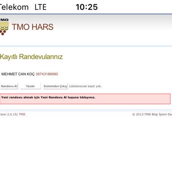 Toprak Mahsulleri Ofisi (TMO) Randevu Alamıyorum Şu Anda