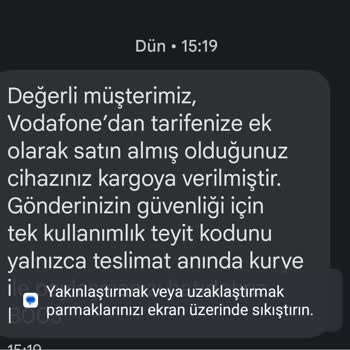 Vodafone Faturaya Ek Cihazı Kargoya Teslim Etmiyor Bekletiyor