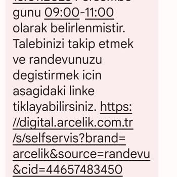 Arçelik Servis İn Gelmemesi