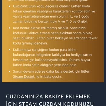 Papara Steam Oyun Kod Hatası